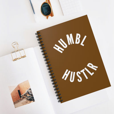 Humbl Hustlr Spiral Notebook - Ruled Line - Brown